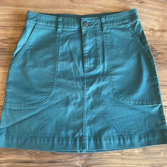 NWT Patagonia Women's Stand Up Skirt Size 6 Teal Organic Cotton Pockets - Picture 2 of 9